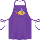 Goldfish Atitude Great White Shark Wannabe Cotton Apron 100% Organic Purple