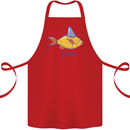 Goldfish Atitude Great White Shark Wannabe Cotton Apron 100% Organic Red