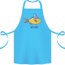 Goldfish Atitude Great White Shark Wannabe Cotton Apron 100% Organic Turquoise