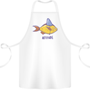 Goldfish Atitude Great White Shark Wannabe Cotton Apron 100% Organic White