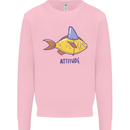 Goldfish Atitude Great White Shark Wannabe Kids Sweatshirt Jumper Light Pink