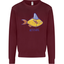 Goldfish Atitude Great White Shark Wannabe Kids Sweatshirt Jumper Maroon