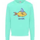 Goldfish Atitude Great White Shark Wannabe Kids Sweatshirt Jumper Peppermint