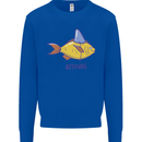 Goldfish Atitude Great White Shark Wannabe Kids Sweatshirt Jumper Royal Blue