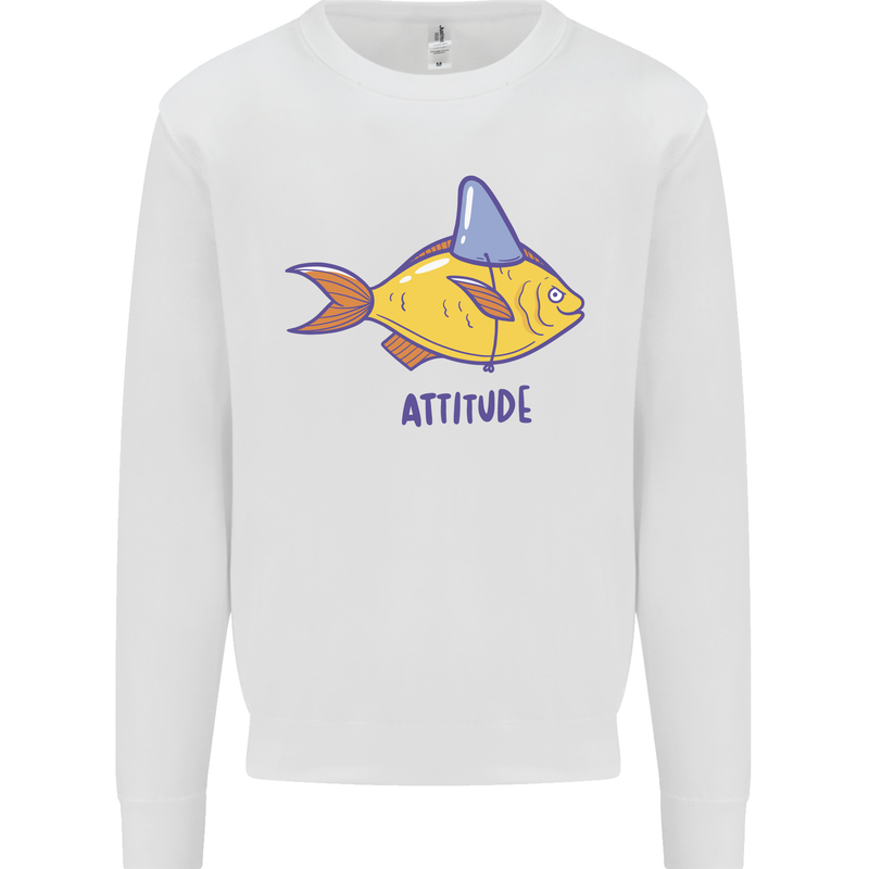 Goldfish Atitude Great White Shark Wannabe Kids Sweatshirt Jumper White
