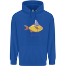 Goldfish Atitude Great White Shark Wannabe Mens 80% Cotton Hoodie Royal Blue