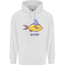 Goldfish Atitude Great White Shark Wannabe Mens 80% Cotton Hoodie White
