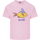 Goldfish Atitude Great White Shark Wannabe Mens Cotton T-Shirt Tee Top Light Pink