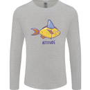 Goldfish Atitude Great White Shark Wannabe Mens Long Sleeve T-Shirt Sports Grey