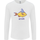 Goldfish Atitude Great White Shark Wannabe Mens Long Sleeve T-Shirt White