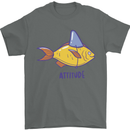 Goldfish Atitude Great White Shark Wannabe Mens T-Shirt Cotton Gildan Charcoal