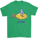 Goldfish Atitude Great White Shark Wannabe Mens T-Shirt Cotton Gildan Irish Green