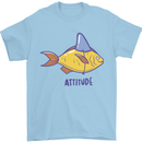 Goldfish Atitude Great White Shark Wannabe Mens T-Shirt Cotton Gildan Light Blue