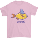 Goldfish Atitude Great White Shark Wannabe Mens T-Shirt Cotton Gildan Light Pink