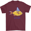 Goldfish Atitude Great White Shark Wannabe Mens T-Shirt Cotton Gildan Maroon
