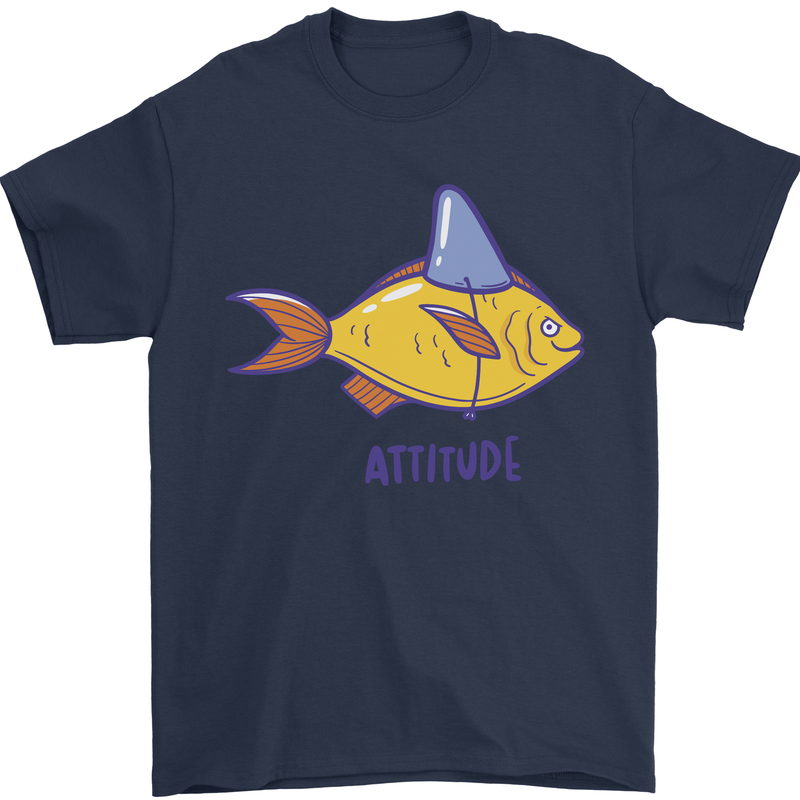 Goldfish Atitude Great White Shark Wannabe Mens T-Shirt Cotton Gildan Navy Blue