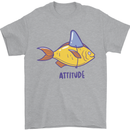 Goldfish Atitude Great White Shark Wannabe Mens T-Shirt Cotton Gildan Sports Grey