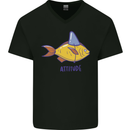 Goldfish Atitude Great White Shark Wannabe Mens V-Neck Cotton T-Shirt Black