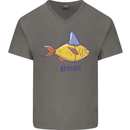 Goldfish Atitude Great White Shark Wannabe Mens V-Neck Cotton T-Shirt Charcoal