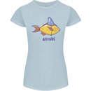 Goldfish Atitude Great White Shark Wannabe Womens Petite Cut T-Shirt Light Blue