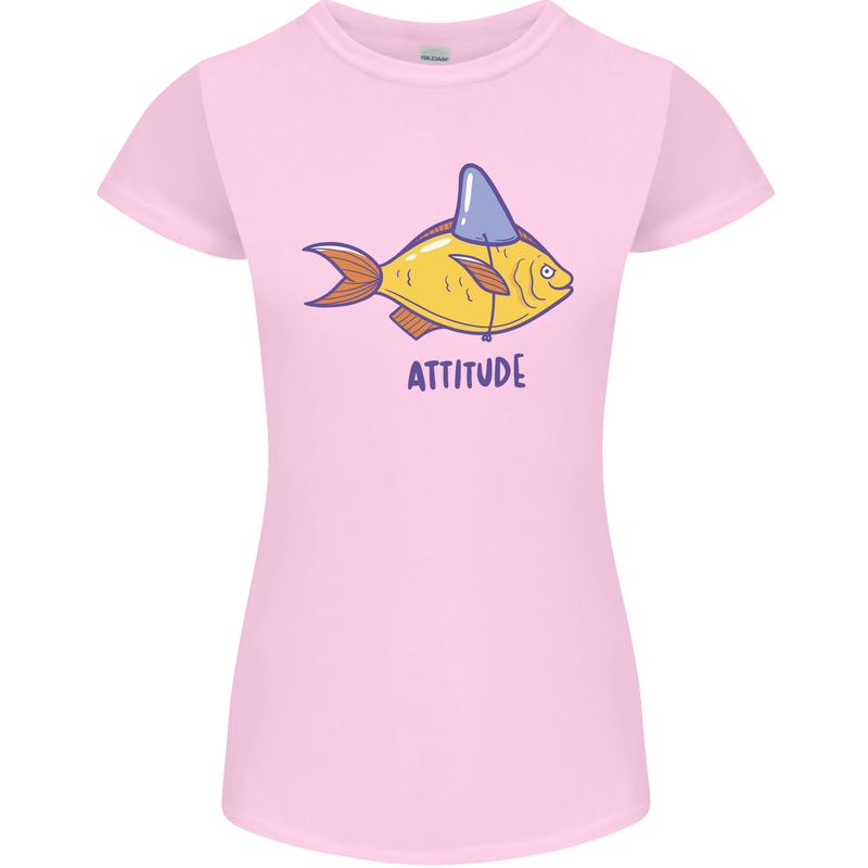 Goldfish Atitude Great White Shark Wannabe Womens Petite Cut T-Shirt Light Pink