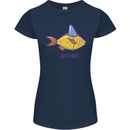 Goldfish Atitude Great White Shark Wannabe Womens Petite Cut T-Shirt Navy Blue