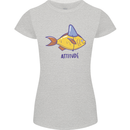 Goldfish Atitude Great White Shark Wannabe Womens Petite Cut T-Shirt Sports Grey