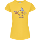 Goldfish Atitude Great White Shark Wannabe Womens Petite Cut T-Shirt Yellow