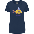 Goldfish Atitude Great White Shark Wannabe Womens Wider Cut T-Shirt Navy Blue
