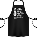 Golf Clubs for My Wife Funny Gofing Golfer Cotton Apron 100% Organic Black