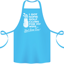 Golf Clubs for My Wife Funny Gofing Golfer Cotton Apron 100% Organic Turquoise