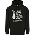 Golf Clubs for My Wife Funny Gofing Golfer Mens 80% Cotton Hoodie Black