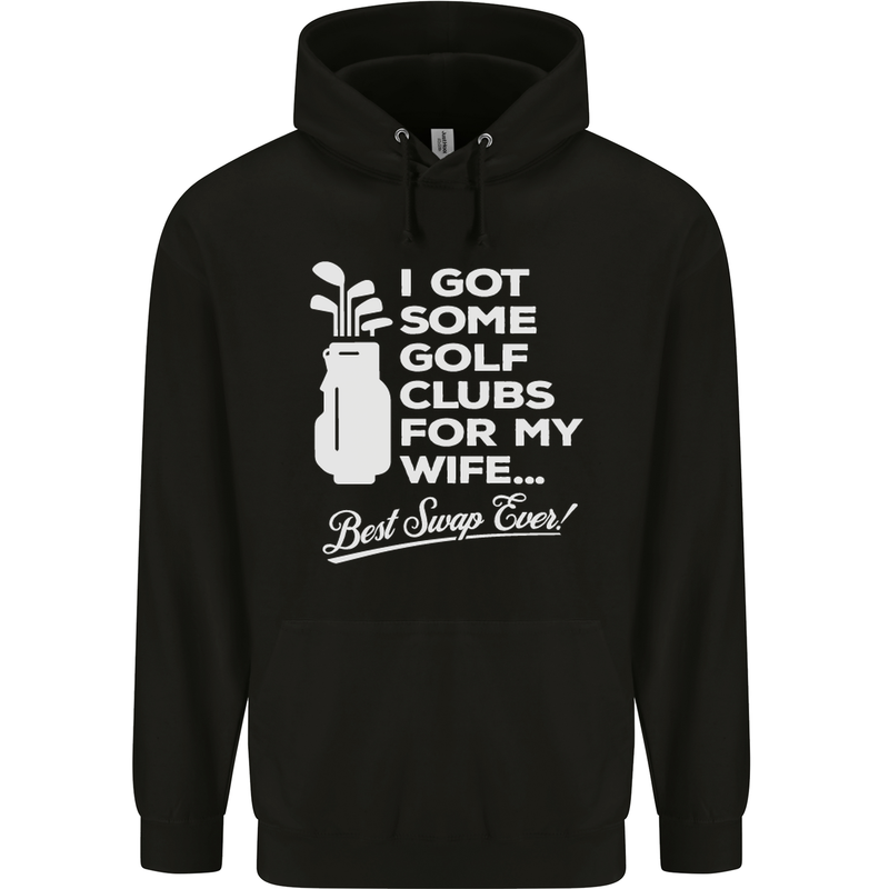 Golf Clubs for My Wife Funny Gofing Golfer Mens 80% Cotton Hoodie Black