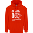 Golf Clubs for My Wife Funny Gofing Golfer Mens 80% Cotton Hoodie Bright Red