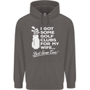 Golf Clubs for My Wife Funny Gofing Golfer Mens 80% Cotton Hoodie Charcoal