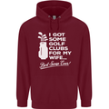 Golf Clubs for My Wife Funny Gofing Golfer Mens 80% Cotton Hoodie Maroon
