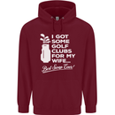 Golf Clubs for My Wife Funny Gofing Golfer Mens 80% Cotton Hoodie Maroon