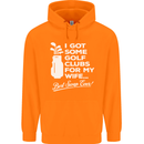 Golf Clubs for My Wife Funny Gofing Golfer Mens 80% Cotton Hoodie Orange