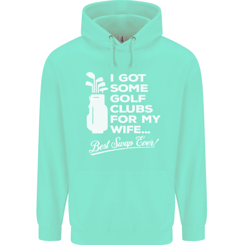 Golf Clubs for My Wife Funny Gofing Golfer Mens 80% Cotton Hoodie Peppermint