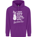 Golf Clubs for My Wife Funny Gofing Golfer Mens 80% Cotton Hoodie Purple