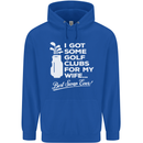 Golf Clubs for My Wife Funny Gofing Golfer Mens 80% Cotton Hoodie Royal Blue