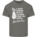 Golf Clubs for My Wife Funny Gofing Golfer Mens Cotton T-Shirt Tee Top Charcoal