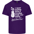Golf Clubs for My Wife Funny Gofing Golfer Mens Cotton T-Shirt Tee Top Purple