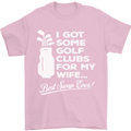 Golf Clubs for My Wife Funny Gofing Golfer Mens T-Shirt Cotton Gildan Light Pink