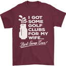 Golf Clubs for My Wife Funny Gofing Golfer Mens T-Shirt Cotton Gildan Maroon
