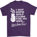 Golf Clubs for My Wife Funny Gofing Golfer Mens T-Shirt Cotton Gildan Purple