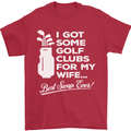 Golf Clubs for My Wife Funny Gofing Golfer Mens T-Shirt Cotton Gildan Red