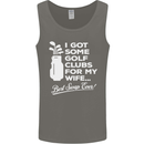 Golf Clubs for My Wife Funny Gofing Golfer Mens Vest Tank Top Charcoal