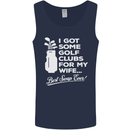 Golf Clubs for My Wife Funny Gofing Golfer Mens Vest Tank Top Navy Blue