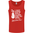 Golf Clubs for My Wife Funny Gofing Golfer Mens Vest Tank Top Red